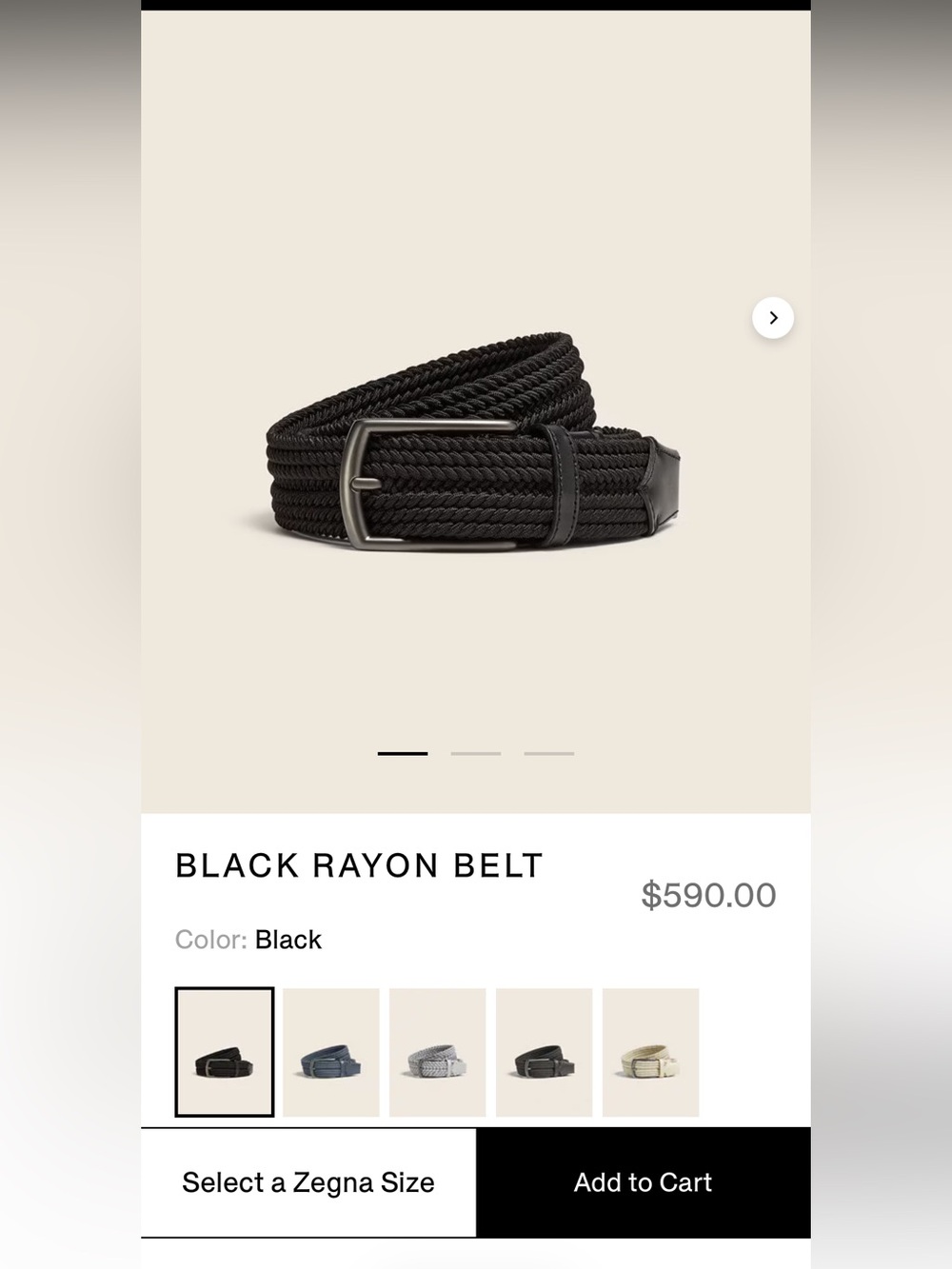 Zegna Rayon Belt